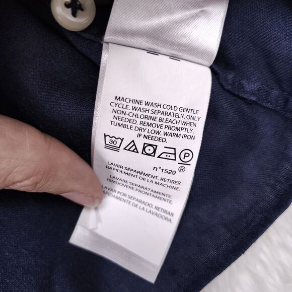 Vintage 90s Polo Ralph Lauren Dark Blue Classic Fit Long Sleeve Red Pony XXL - Picture 9 of 10